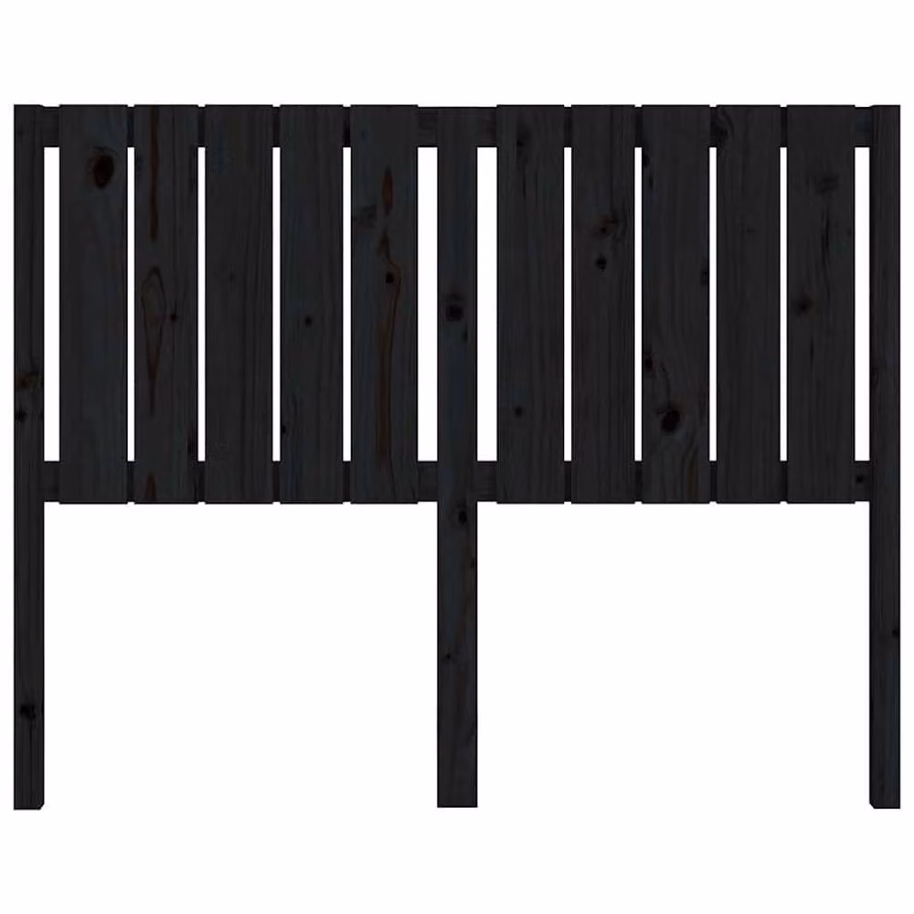 Berkfield Home Rustic Black Solid Pine Wood Bed Headboard W: 125.5 cm, D: 4 cm, H: 100 cm – 3