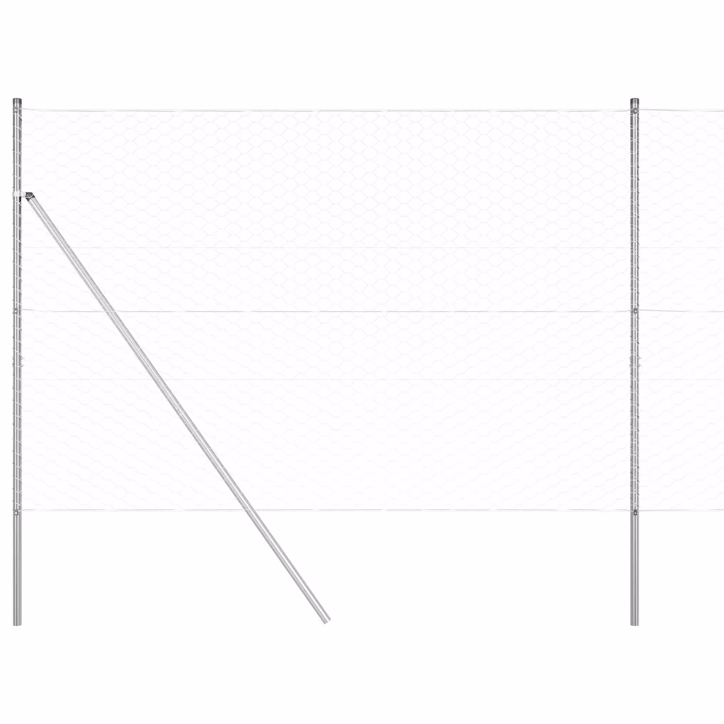Berkfield Home Hexagon Fence in Silver Galvanised Steel, H: 150 cm x W: 50 m – 2