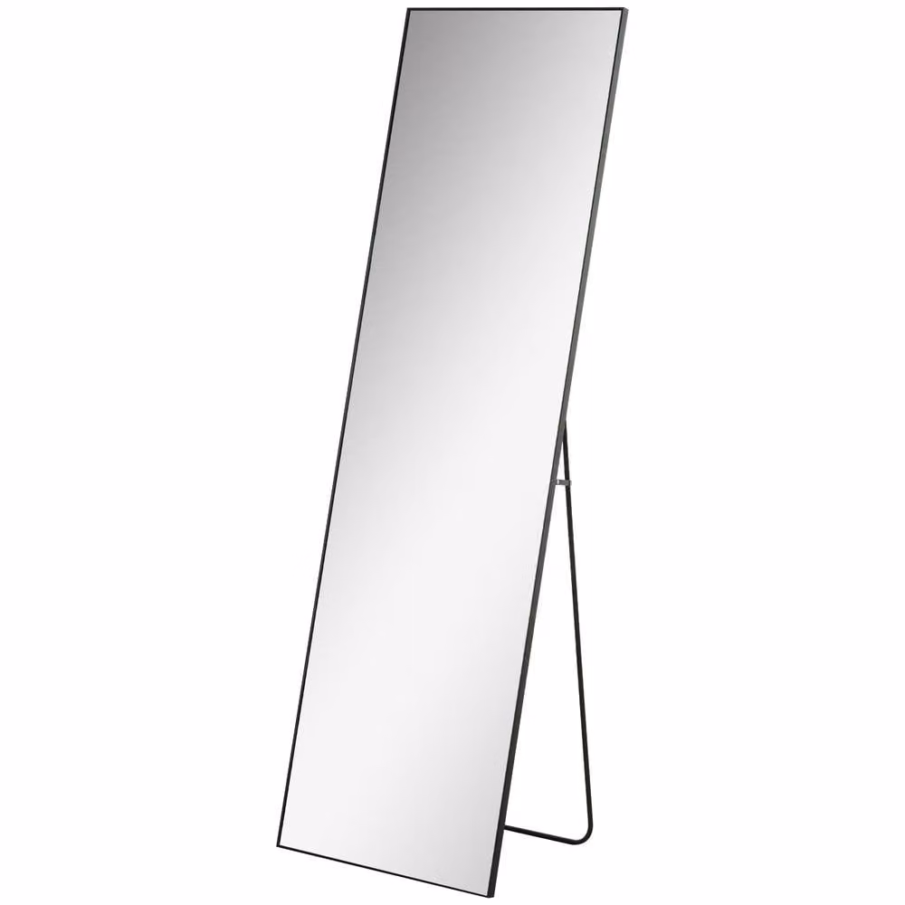 Rolipo Full Length Rectangular Mirror with Black Aluminium Frame and Tempered Glass – 2