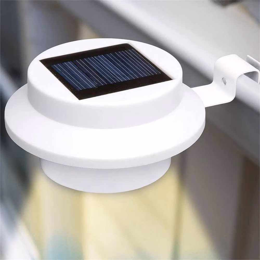 SPETLEK 4-Pack White Solar LED Gutter Lights for Outdoor Garden Wall and Fence with Dusk Sensor – 2