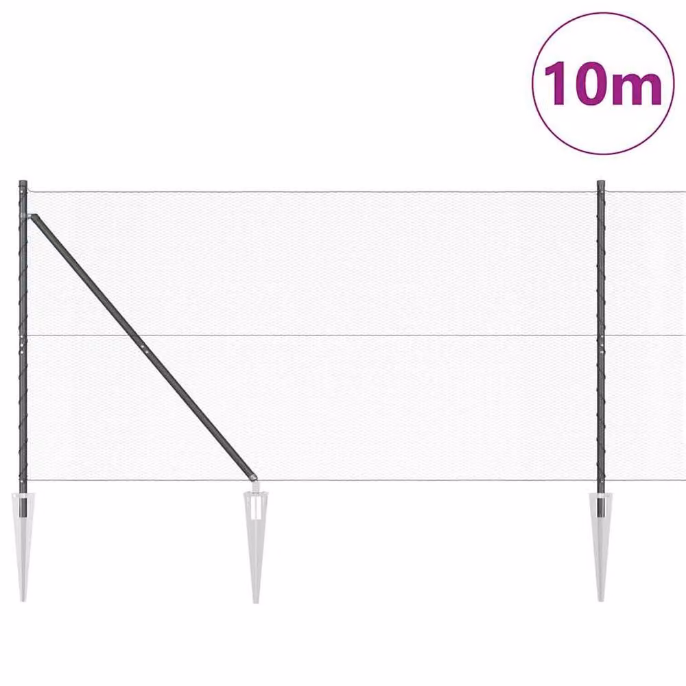 Berkfield Home Grey Steel Hexagon Fence, Powder-Coated, H 1.2 m x W 10 m – 3