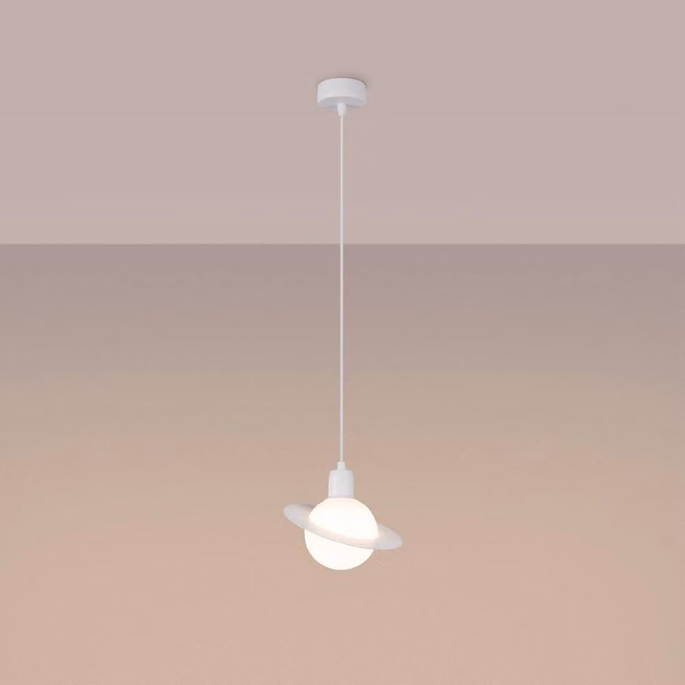 Sollux Lighting Modern Ring Pendant Lamp in White, W/D/H: 125 x 20 x 20 cm – 2