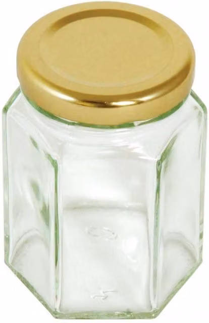 Tala Hexagonal Glass Preserving Jar in Transparent with Screw Lid
