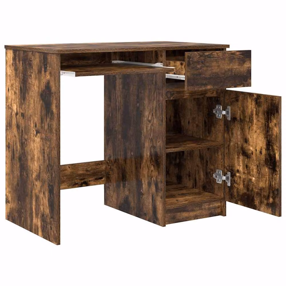 Berkfield Home Writing Desk in Smoked Oak Brown, W/D/H: 86 x 49 x 76 cm – 3