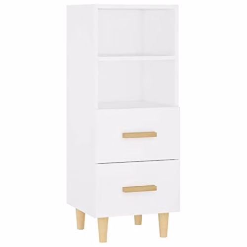 vidaXL White Scandinavian Style Sideboard in MDF, W/D/H: 34.5 x 34.5 x 90 cm