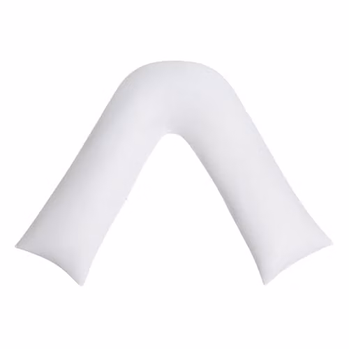 OHS V-Shaped Orthopaedic Microfibre Pillow with White Removable Cover, W/D/H: 135 x 25 x 100 cm