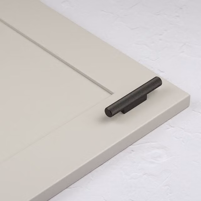 Handle & Home Grooved Textured Cabinet Pull in Anthracite Grey, 90mm