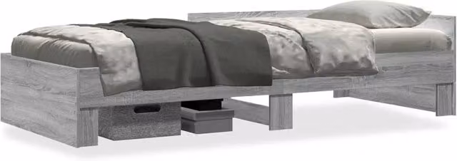 Berkfield Home Sonoma Bed Frame in Grey, Engineered Wood, W: 100 cm, D: 200 cm – 1