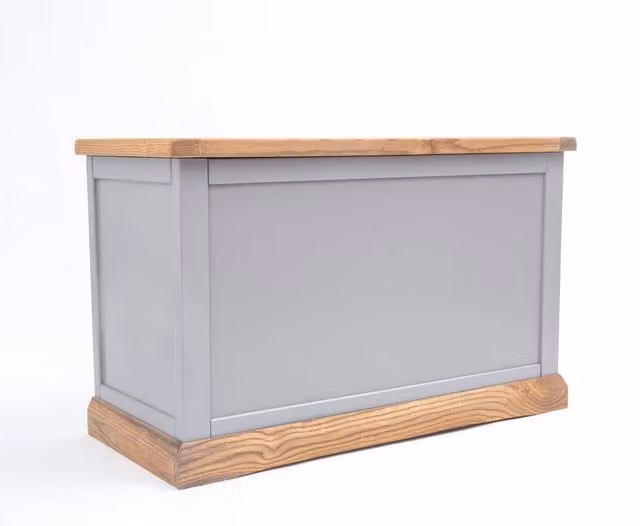Cabinet Bits Biccari Grey Ash Wood Blanket Box Ottoman