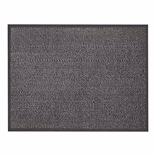 JVL Grey and Black Heavy Duty Dirt Repellent Barrier Door Floor Mat, W: 60 cm, D: 80 cm