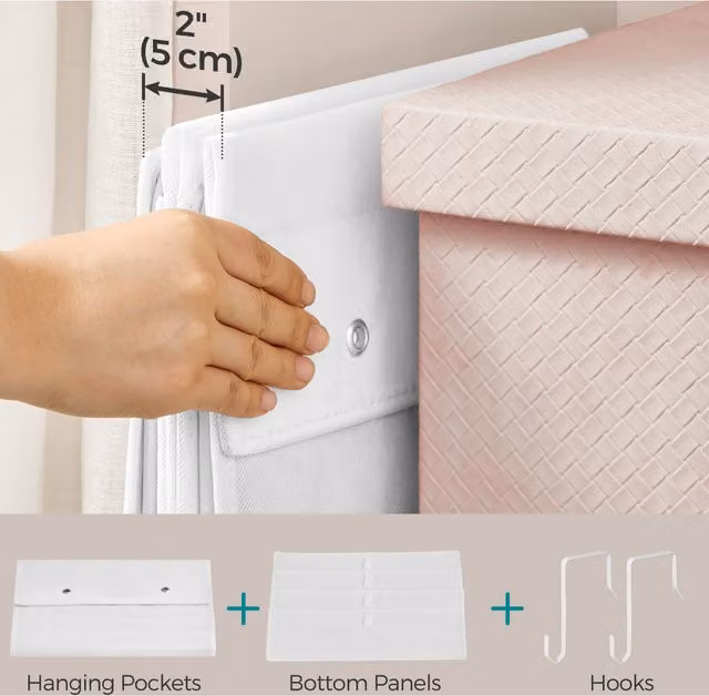 SONGMICS White Hanging Over Door Storage Organiser with Baskets