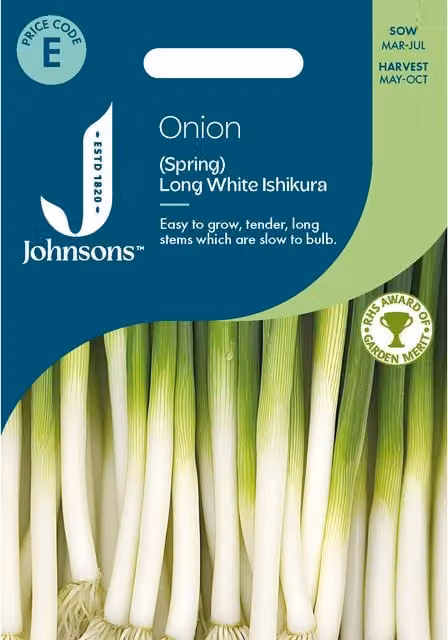 Johnsons Seeds Ishikura White Long Spring Onion Vegetable Seeds