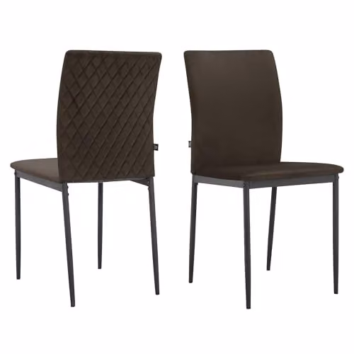 Dorel Home Furnishings Retro Velvet Dining Chairs, 2 Pack, W: 44 cm, D: 51 cm, H: 88 cm – 1