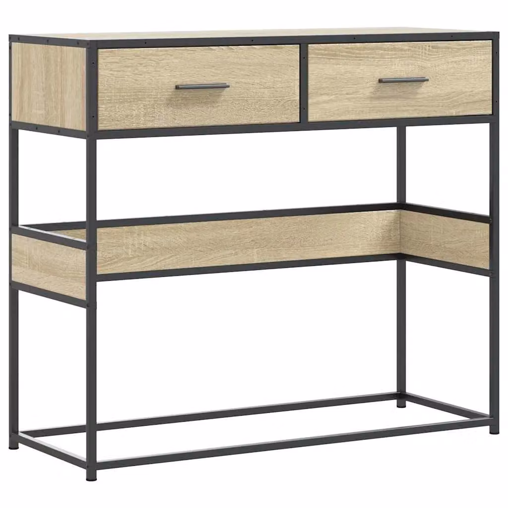 Berkfield Home Sonoma Oak Console Table in Brown, W/D/H: 90 x 35 x 80 cm – 2