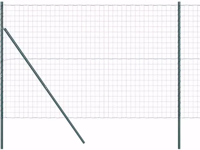 Berkfield Home Euro Fence with 7 Posts, Green Galvanised Steel, 1.6 x 10 m – 1