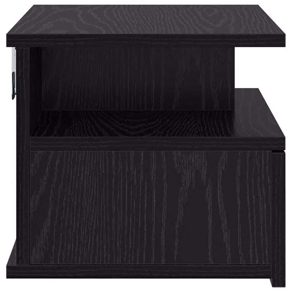 Berkfield Home Set of 2 Floating Nightstands in Black Oak, W/D/H: 40 x 31 x 27 cm – 7