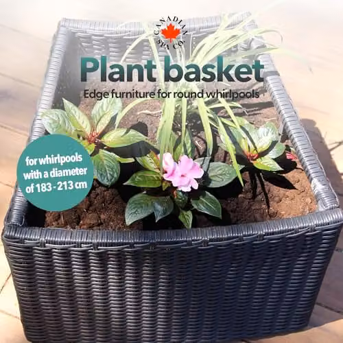Canadian Spa Co. Black Rattan Plant Basket for Round Spas and Hot Tubs – 2