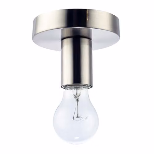 Happy Homewares Silver Metal Industrial Ceiling or Wall Light Fitting, W/D/H: 12 x 8 x 1 cm