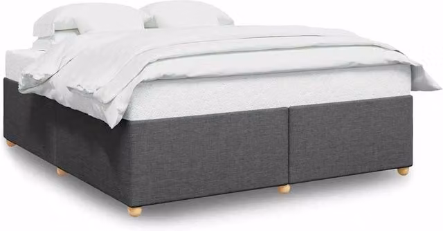 Berkfield Home Upholstered Fabric Bed Frame in Grey, Super King, W: 200 cm x D: 180 cm – 1