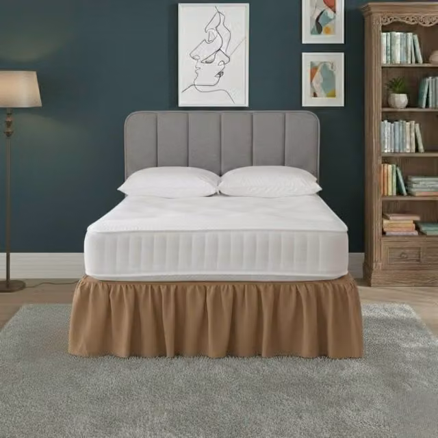 Snug City King Size Polycotton Divan Bed Base Valance Sheet in Beige