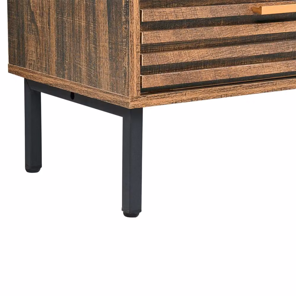 Wyld and Coco 9-Drawer Industrial Chest in Dark Brown MDF with Black Metal Legs – 6