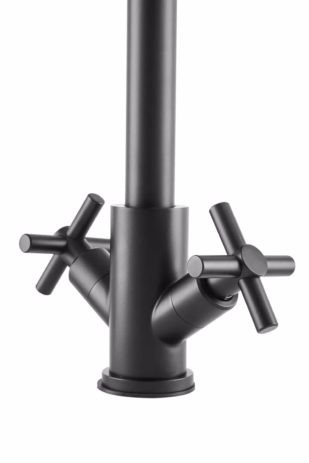 Living and Home Stainless Steel Dual-Handle Kitchen Faucet with Swivel Spout in Matt Black – 5