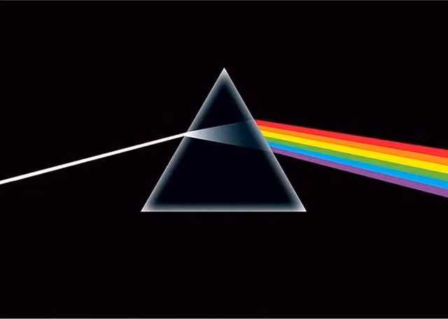 Pink Floyd Dark Side Of The Moon Multicolour Abstract Graphic Paper Maxi Poster in Black