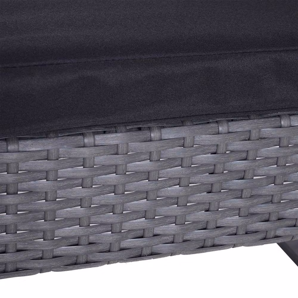 Matteo Grey Rattan Bistro Set with Glass and Metal Accents – 5