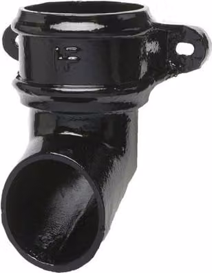 Hargreaves Premier Cast Iron Round Downpipe Eared Shoe, 150mm, Black