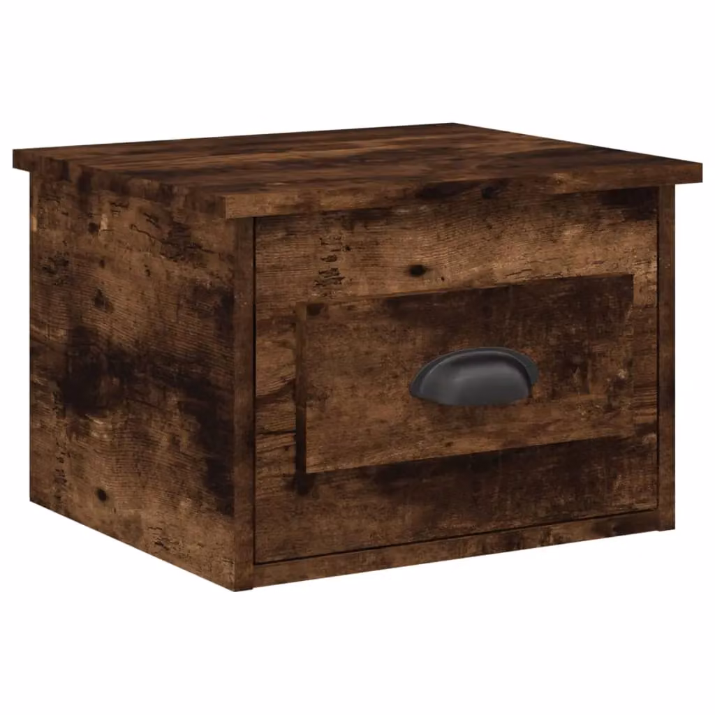 Berkfield Home Wall-mounted Bedside Cabinet in Smoked Oak Brown, W: 41.5 cm, D: 36 cm, H: 28 cm – 2