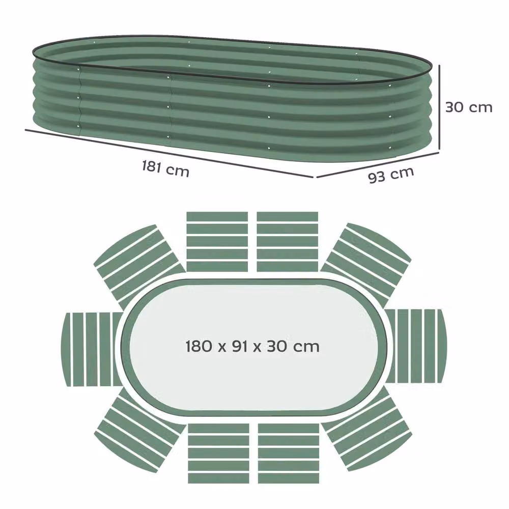 EONLION Set of 2 Green Metal Raised Beds for Ornamental Gardens – 2