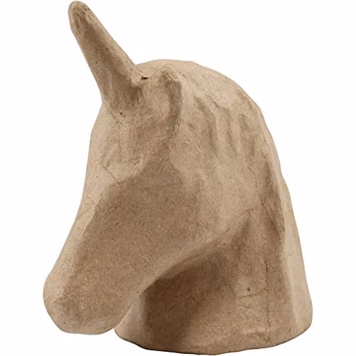 Creativ Trophy Unicorn Paper Decoration, Beige, H: 18.5 cm, W: 10 cm, D: 6 cm