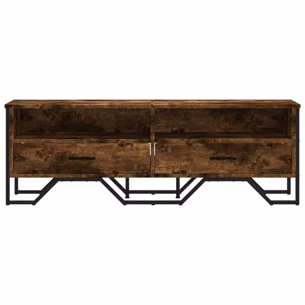 Berkfield Home Smoked Oak TV Cabinet in Brown, W/D/H: 122 x 41 x 34 cm – 4