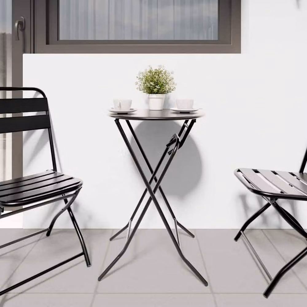 Berkfield Home Folding Garden Table in Anthracite Grey Steel, W/D/H: 72 x 50 x 50 cm – 3