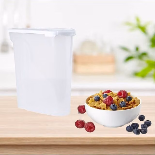 Wham 5L Cereal Food Dispenser in Transparent and White Plastic