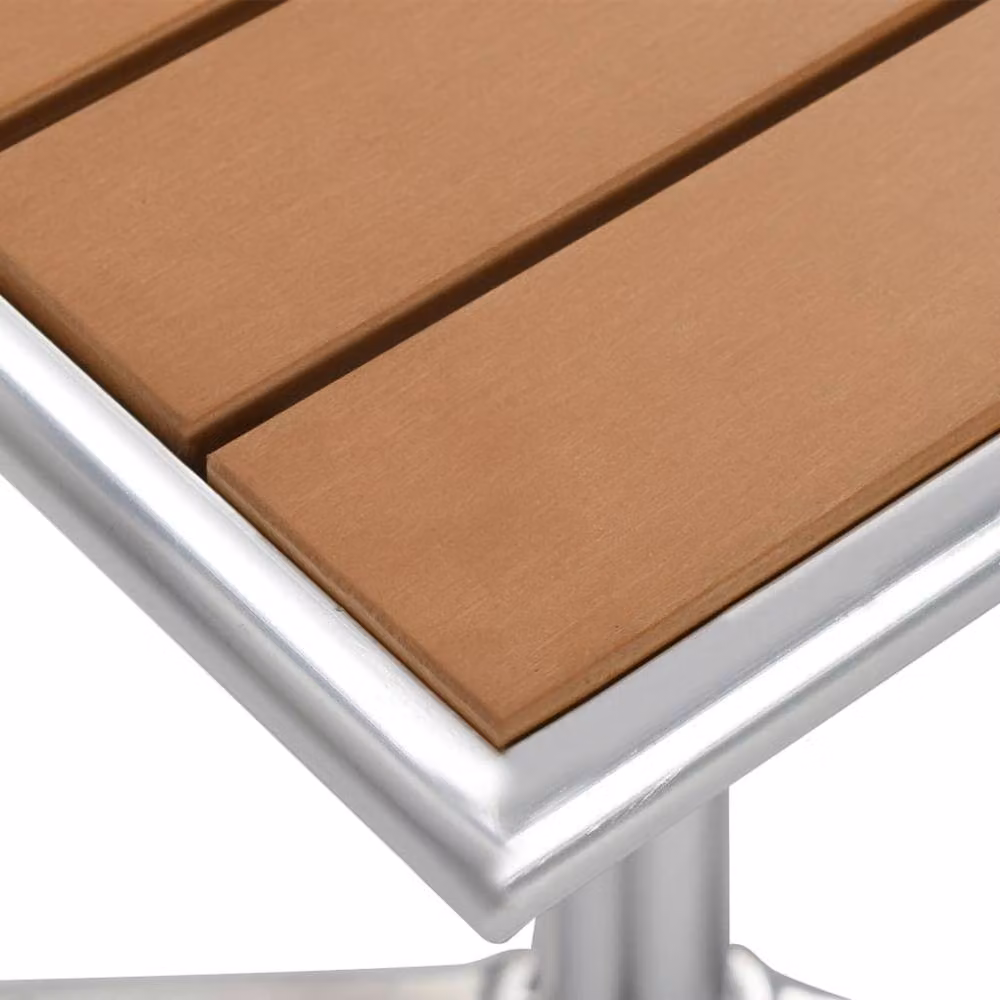 Berkfield Home Silver Garden Table in Aluminium and WPC, W/D/H: 60 x 60 x 70 cm – 2