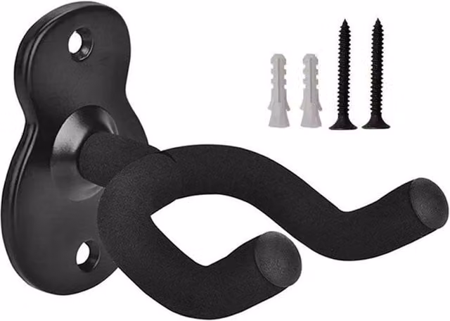 VOGREX Black Metal Rotating Wall Mounted Guitar and Ukulele Hanger Hook