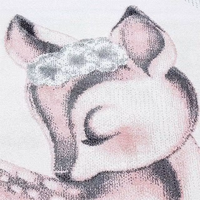 Bravich LTD Kids Sleeping Fawn Circle Rug, Bambi Design in Pink, Diameter: 160 cm