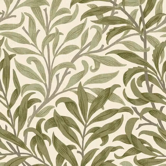 William Morris At Home Willow Bough Fabric in Moss Green