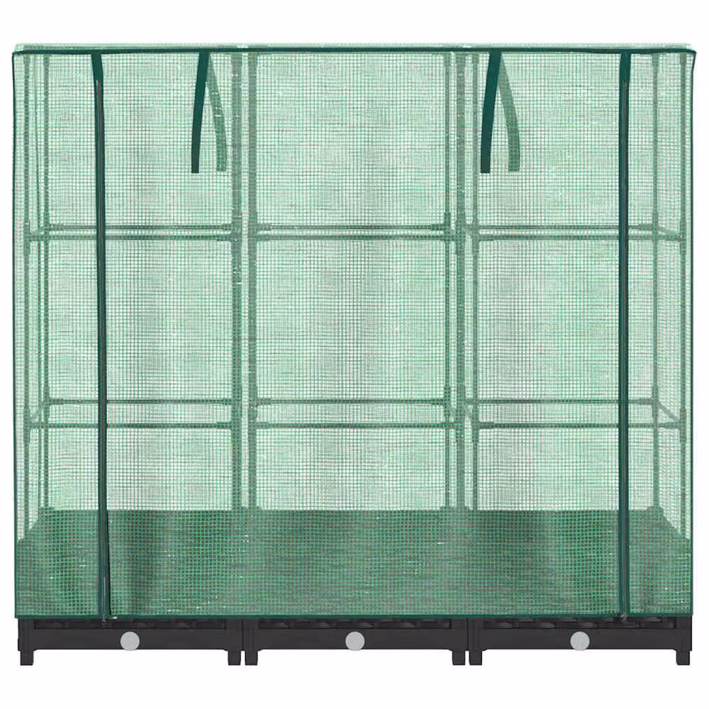 Berkfield Home Raised Bed with Greenhouse Cover in Black Rattan Look, W/D/H: 120 x 40 x 123 cm – 2