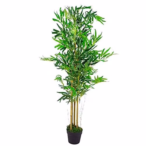 Leaf Design UK Realistic Artificial Bamboo Tree, Green, Height: 120 cm – 1