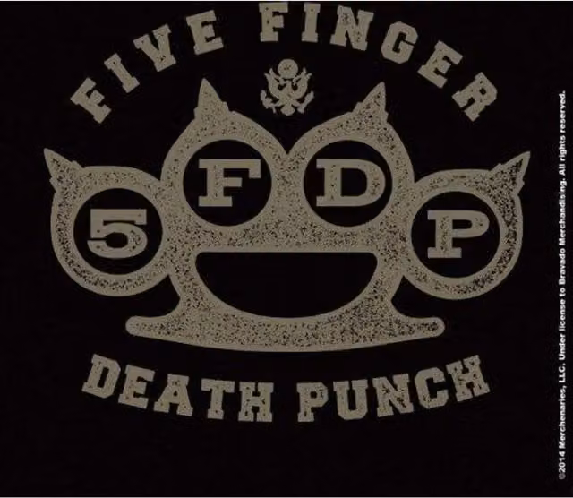 Five Finger Death Punch Cork Knuckle Duster Coaster in Black and Grey