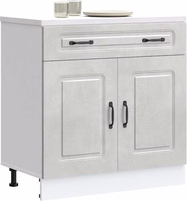 Berkfield Home Kalmar Kitchen Base Cabinet in Concrete Grey Matt Engineered Wood