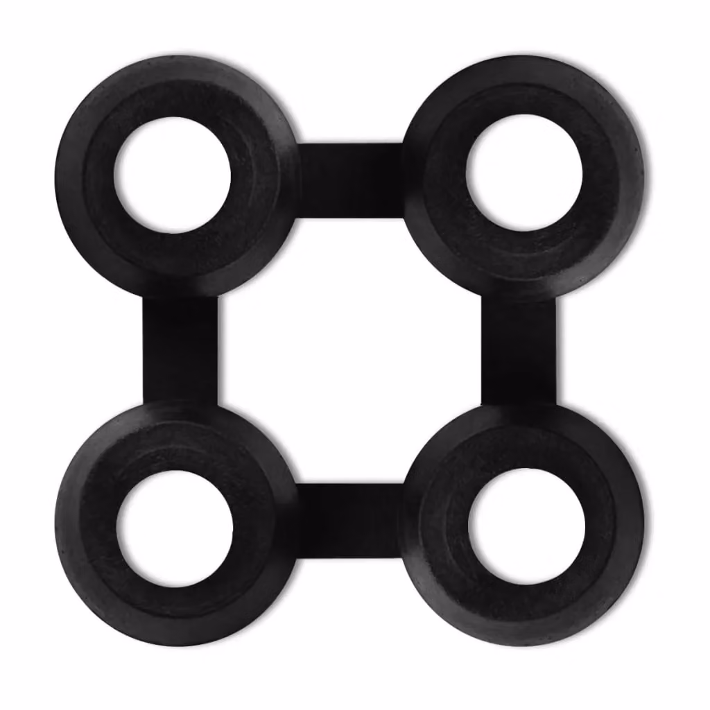 Berkfield Home Mat Connectors, 10 Piece Black Rubber Set – 3
