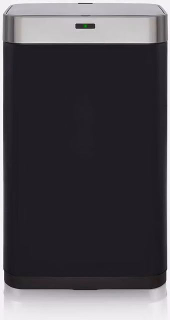 Tower 75L Rectangular Sensor Bin in Black with Soft Close Steel Lid