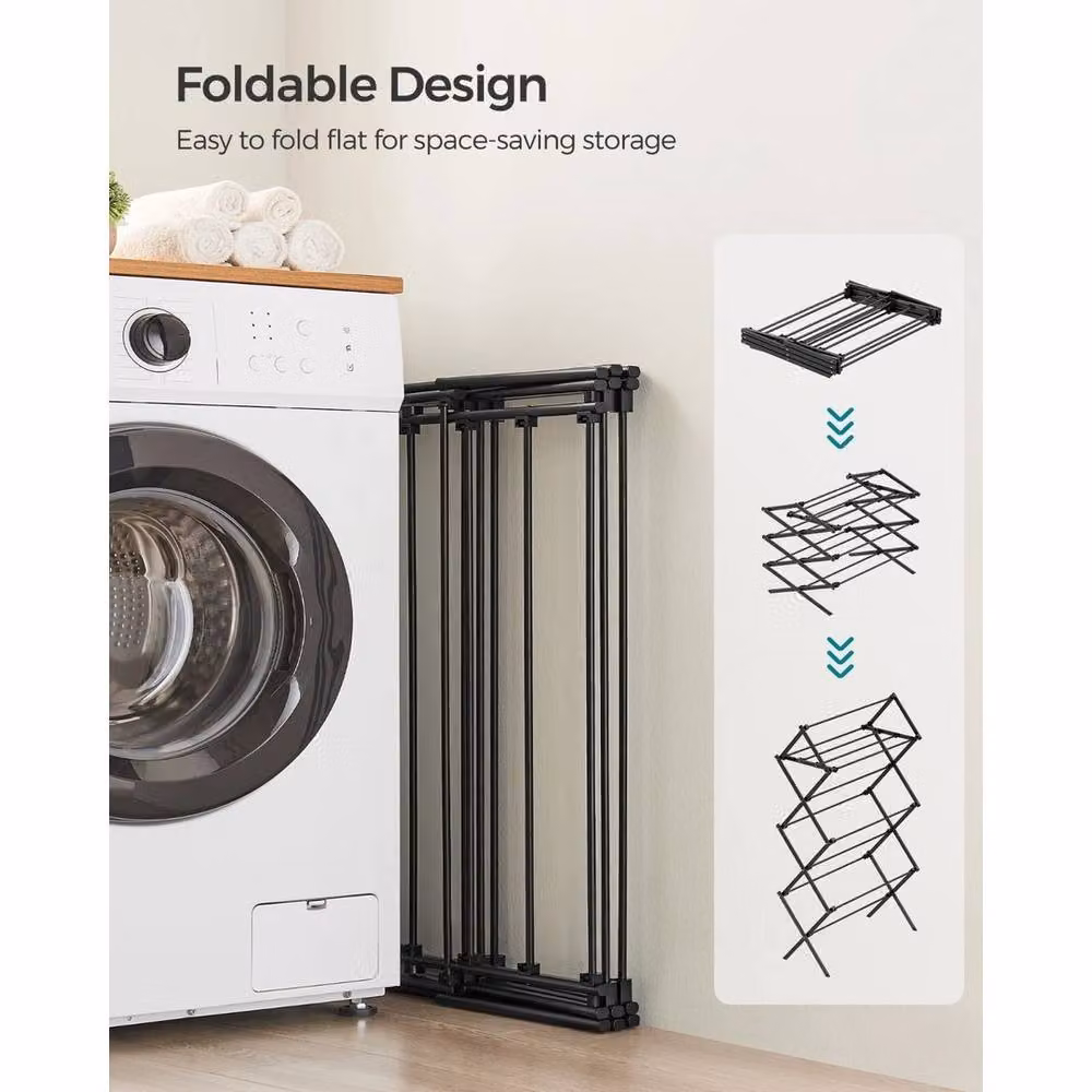 Kelvenix Black Foldable Clothes Airer – 2