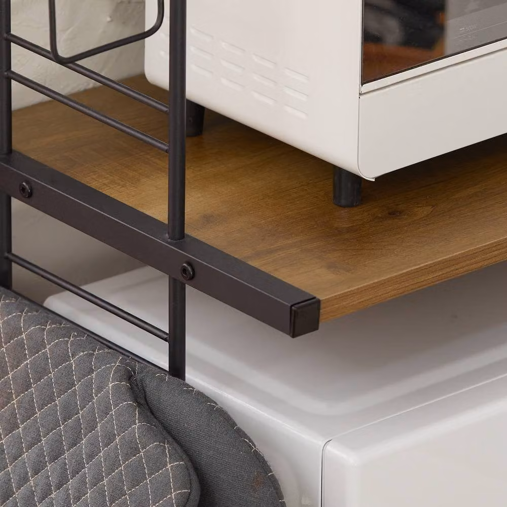 SoBuy Industrial Kitchen Appliance Storage Rack with Adjustable Shelves in Brown and Black – 8