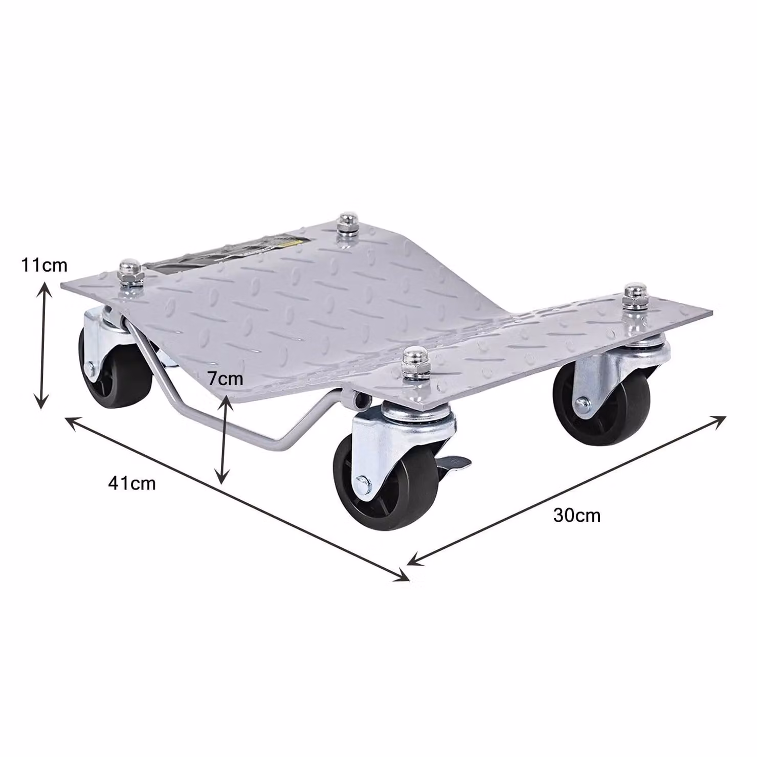 Costway Set of 4 Steel Wheel Dolly Tire Skates with Lockable Casters and Handle, Grey, 2720 kg Capacity – 2