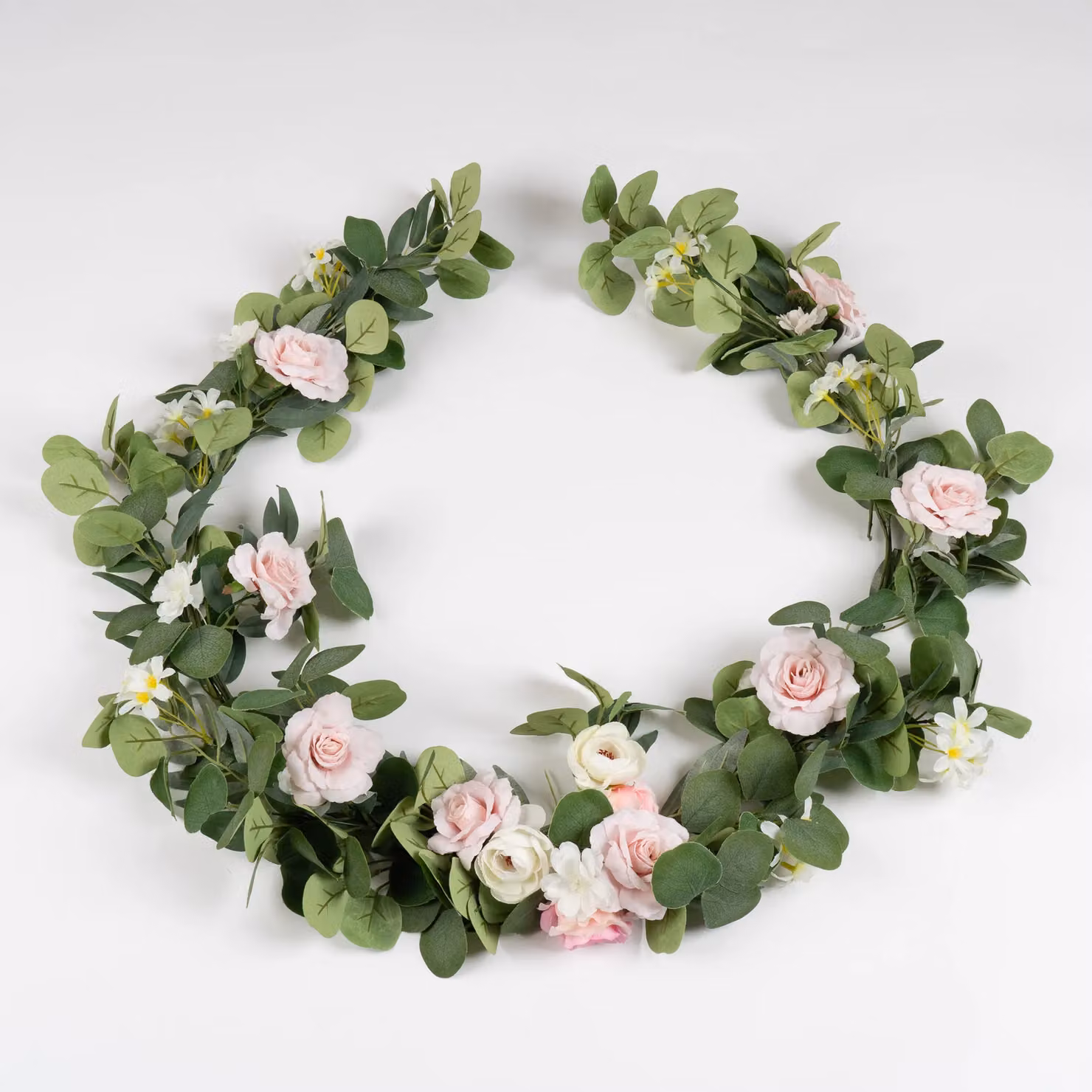 Scottish Everlastings Ltd Pink Mixed Floral Vintage Garland in Green, 150 cm – 2
