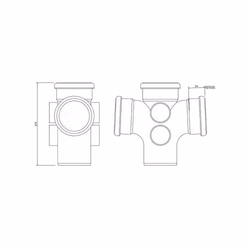 FloPlast 92.5 Degree Double Branch Soil Pipe in Black – 2